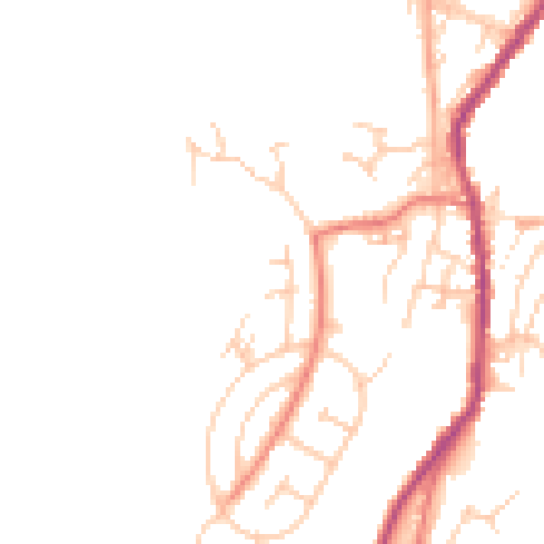 Daytime road noise heatmap for OL12 8UE