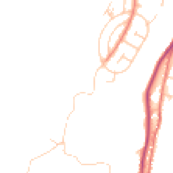 Daytime road noise heatmap for OL12 8UZ