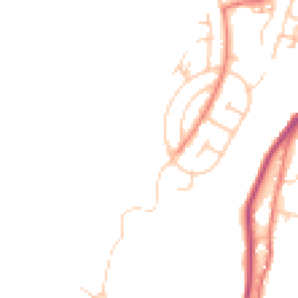 Daytime road noise heatmap for OL12 8WB