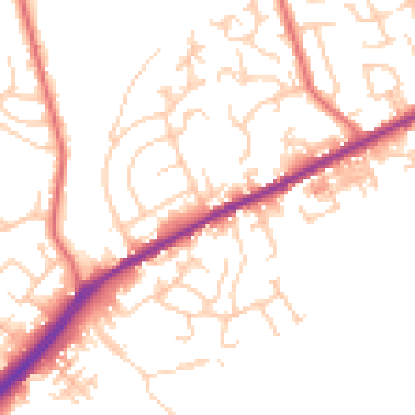 Daytime road noise heatmap for OL12 9AP
