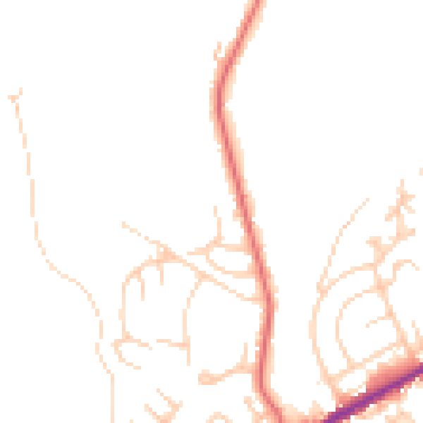 Daytime road noise heatmap for OL12 9HL