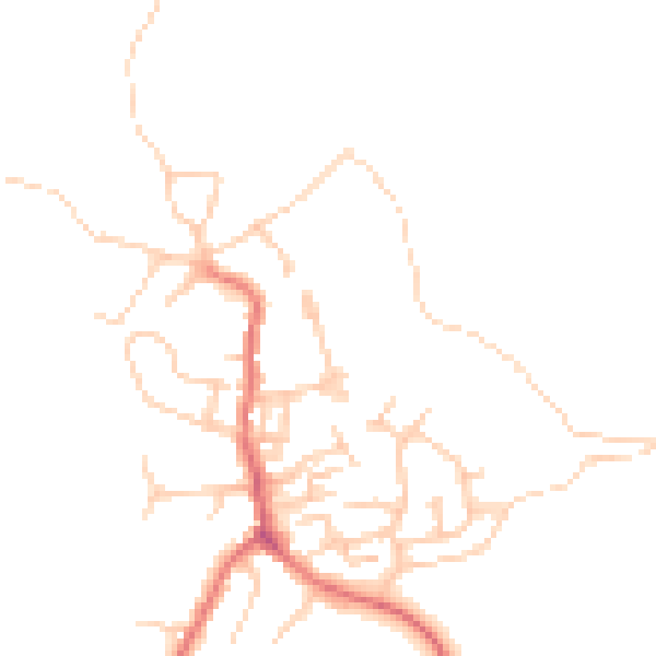 Daytime road noise heatmap for OL12 9JP