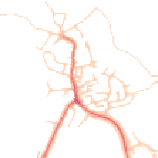 Daytime road noise heatmap for OL12 9JT
