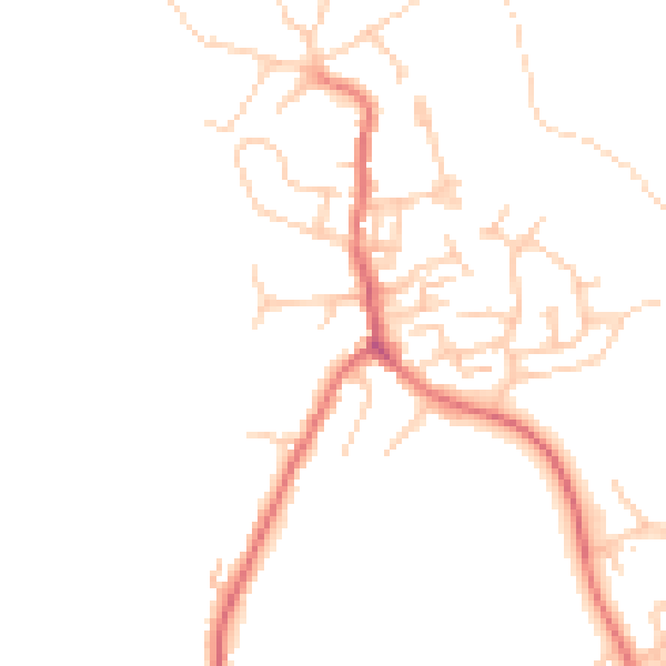 Daytime road noise heatmap for OL12 9JY