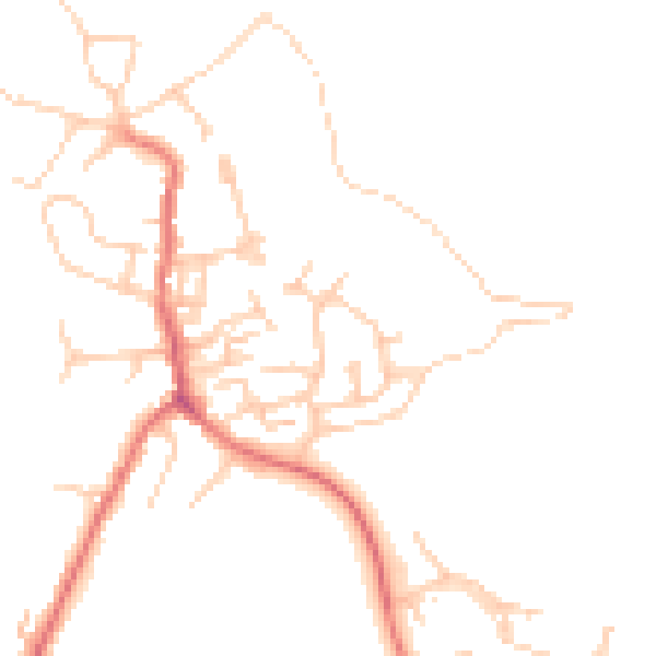 Daytime road noise heatmap for OL12 9LR