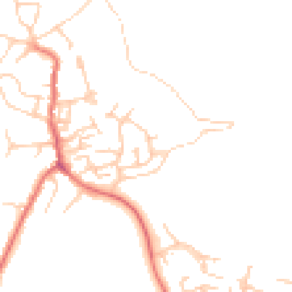 Daytime road noise heatmap for OL12 9LT