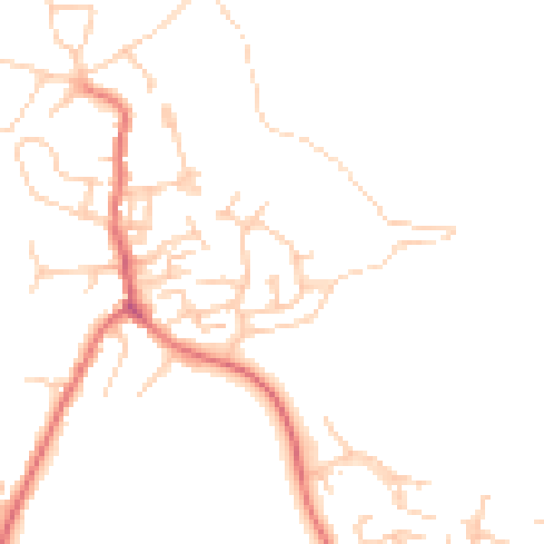 Daytime road noise heatmap for OL12 9LU