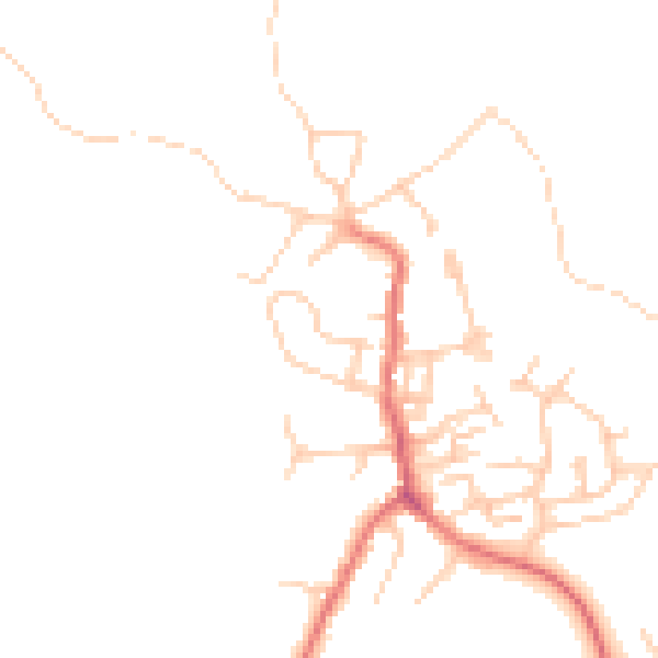 Daytime road noise heatmap for OL12 9NY