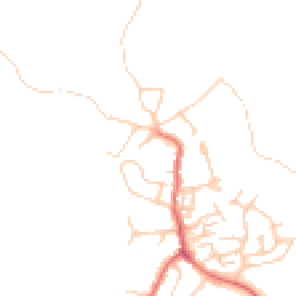 Daytime road noise heatmap for OL12 9PF