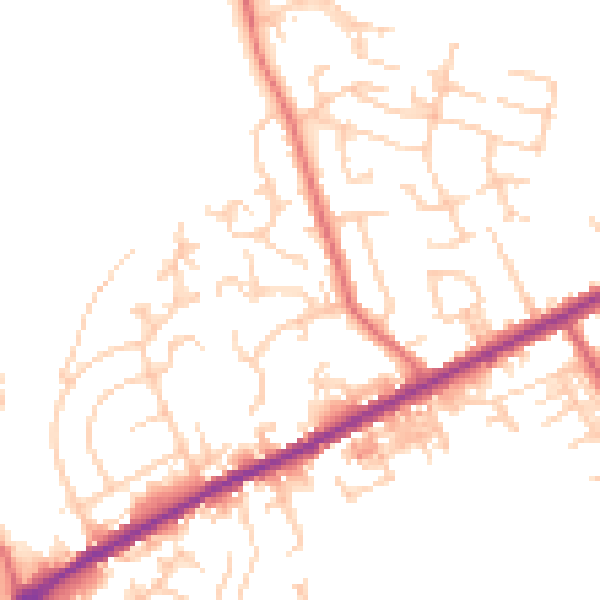 Daytime road noise heatmap for OL12 9QW