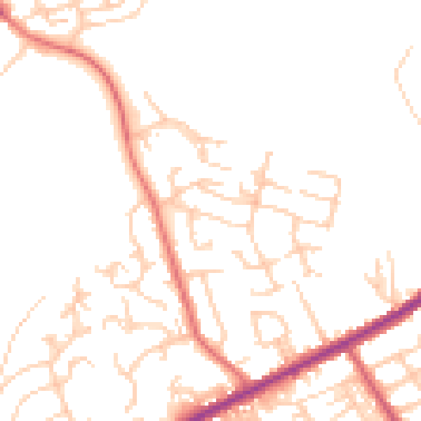Daytime road noise heatmap for OL12 9RN