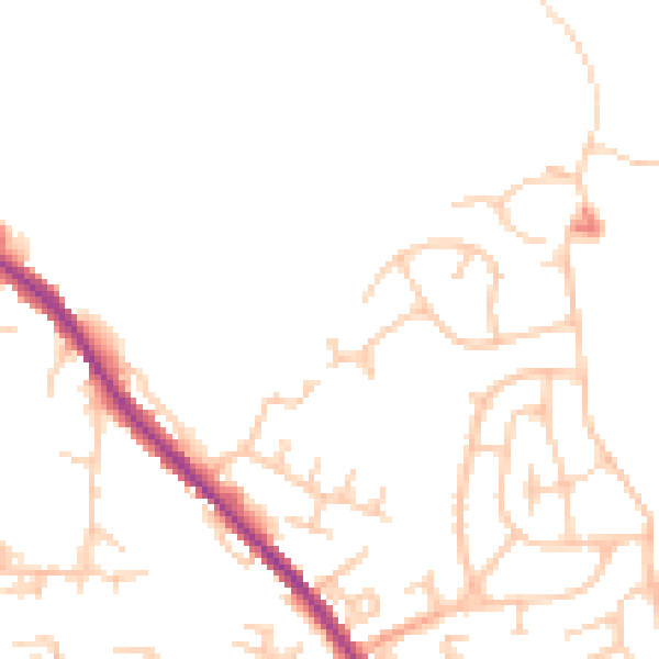 Daytime road noise heatmap for OL12 9UG
