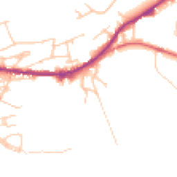 Daytime road noise heatmap for OL13 0EB