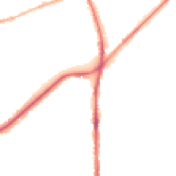 Night-time road noise heatmap for OL2 5AB