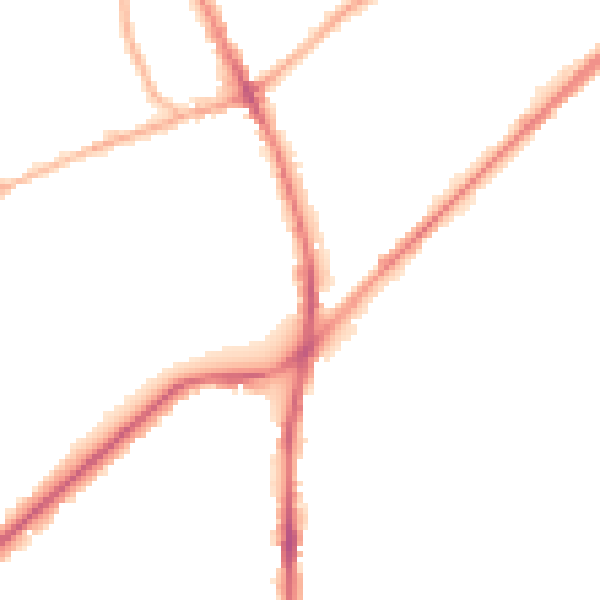 Night-time road noise heatmap for OL2 5DJ