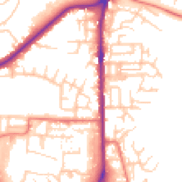 Daytime road noise heatmap for OL2 5NP