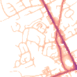 Daytime road noise heatmap for OL2 5TU
