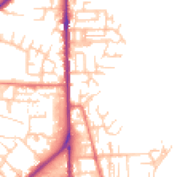 Daytime road noise heatmap for OL2 6DF