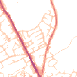 Daytime road noise heatmap for OL2 6TJ