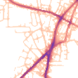 Daytime road noise heatmap for OL2 7BS