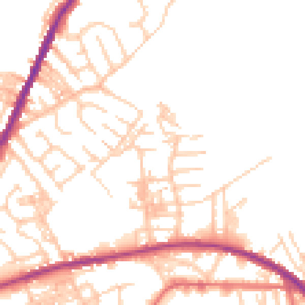 Daytime road noise heatmap for OL4 2HZ