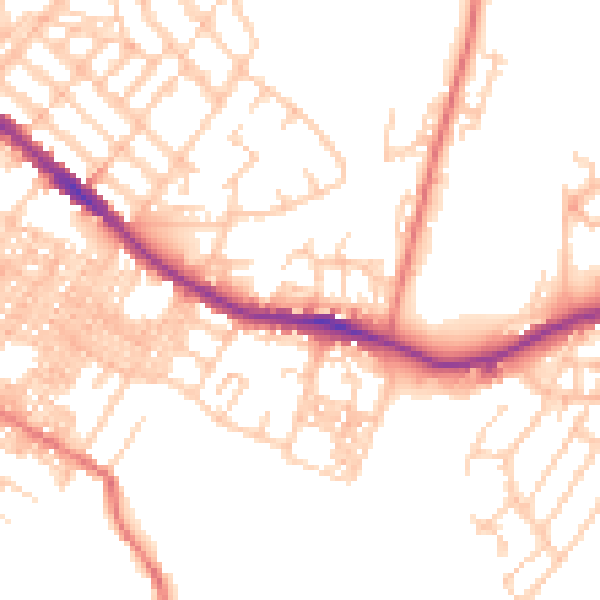 Daytime road noise heatmap for OL4 3AG