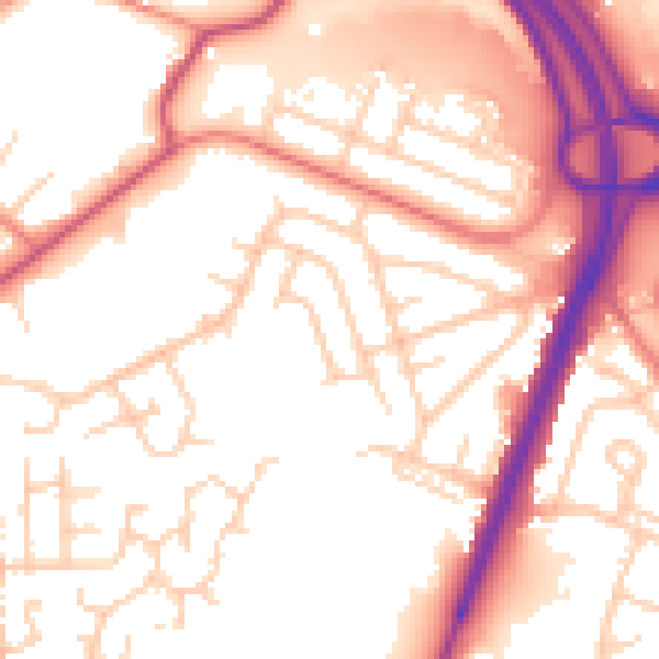 Daytime road noise heatmap for OL9 0BA