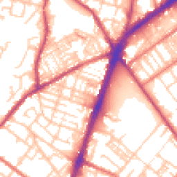 Daytime road noise heatmap for OL9 7BW