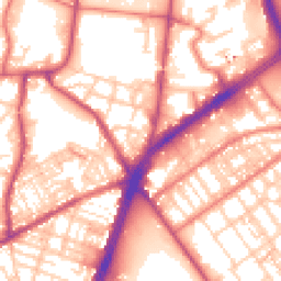Daytime road noise heatmap for OL9 7EW