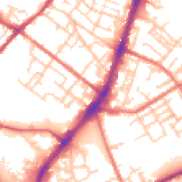 Daytime road noise heatmap for OL9 7EY