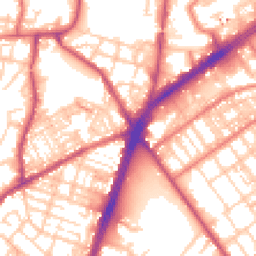 Daytime road noise heatmap for OL9 7QN