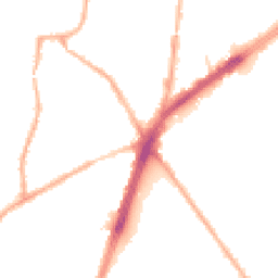 Night-time road noise heatmap for OL9 7QN