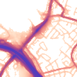 Daytime road noise heatmap for OL9 8AJ