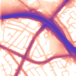 Daytime road noise heatmap for OL9 8ED