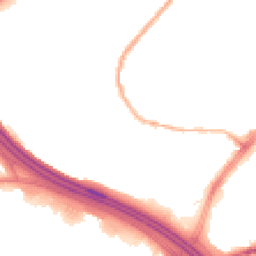 Night-time road noise heatmap for OL9 8EX