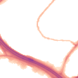 Night-time road noise heatmap for OL9 8HA