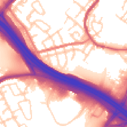 Daytime road noise heatmap for OL9 8HE