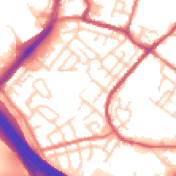 Daytime road noise heatmap for OL9 8LD