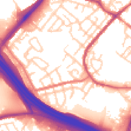 Daytime road noise heatmap for OL9 8LY