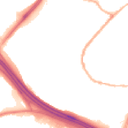 Night-time road noise heatmap for OL9 8LY