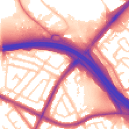 Daytime road noise heatmap for OL9 9PU