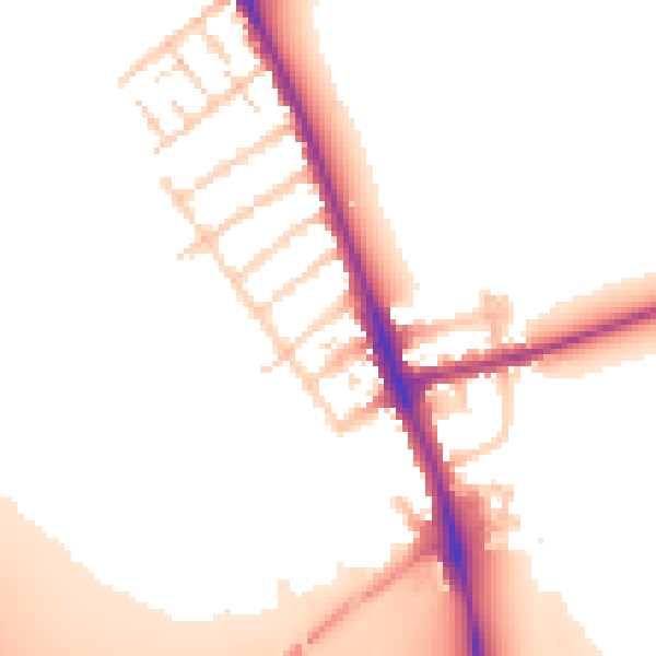 Daytime road noise heatmap for OX1 4TG