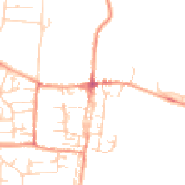 Daytime road noise heatmap for OX10 0AJ