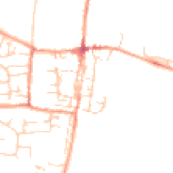 Daytime road noise heatmap for OX10 0BA