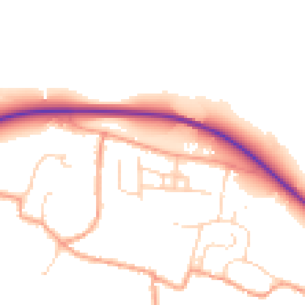 Daytime road noise heatmap for OX10 0DE