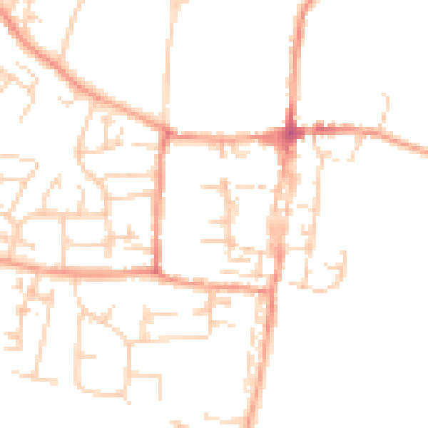 Daytime road noise heatmap for OX10 0DR