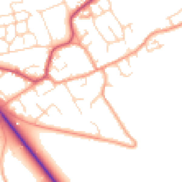 Daytime road noise heatmap for OX10 6BF
