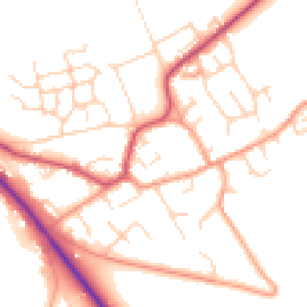Daytime road noise heatmap for OX10 6LU