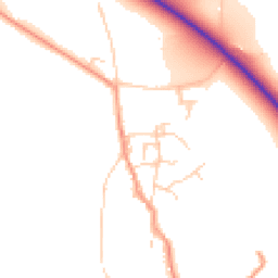 Daytime road noise heatmap for OX10 7JB