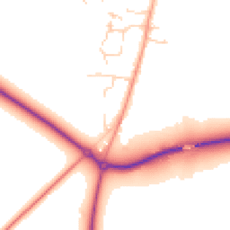 Daytime road noise heatmap for OX10 9EW